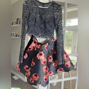 Two-piece long sleeve Homecoming dress from Dillards.